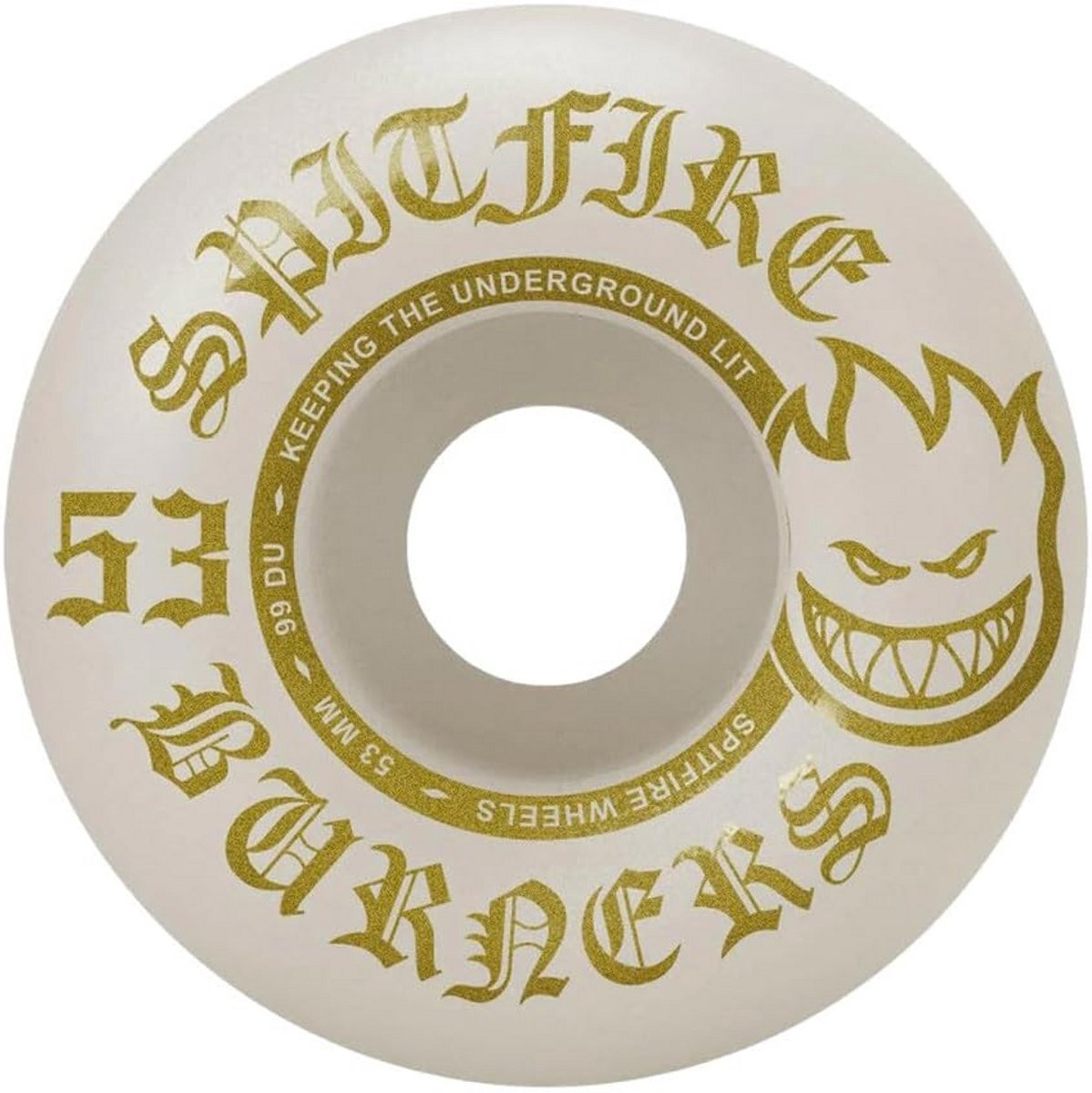 Skateboard Wielen 53mm 99A Wit/Goud - Hoogwaardige Urethaan Performance