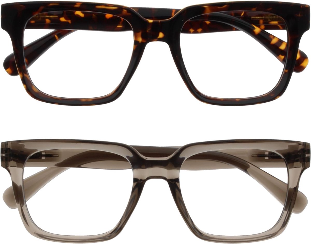 Blauw Licht Bril Zonder Sterkte - Blue Light Glasses - Computerbril -Bruin en grijs