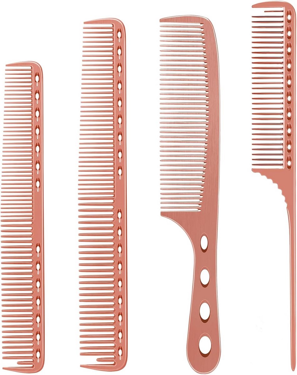 Professionele Aluminium Kapperskam Set - 4 Metalen Styling Tools voor Knippen en Föhnen
