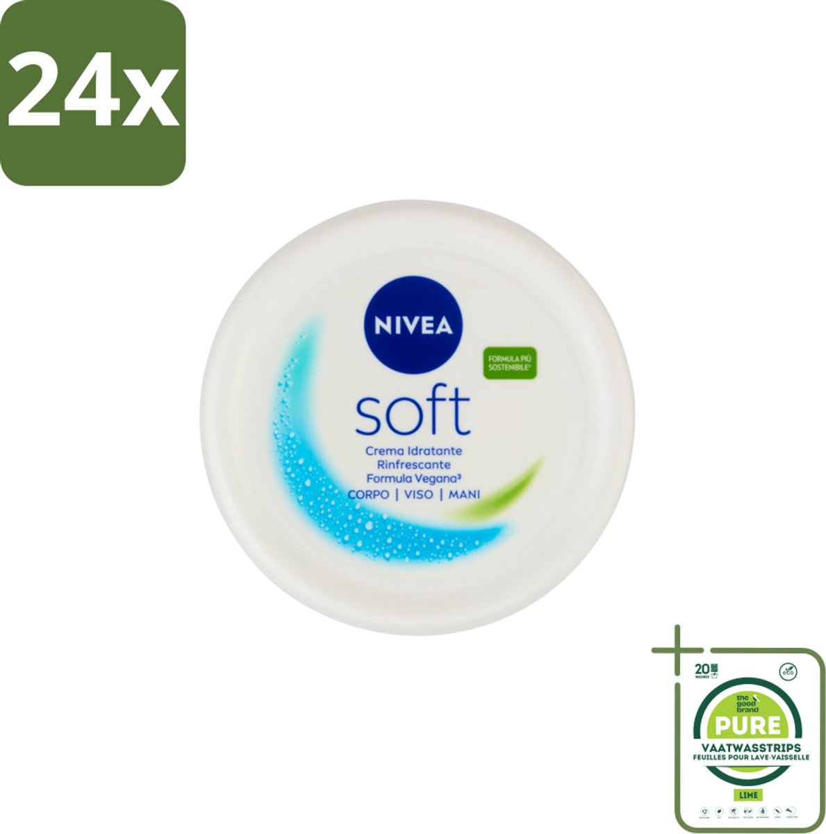 Nivea – Crème – Soft - 300 ml - Voordeelverpakking - 24 stuks - Hydratatie - Crème
