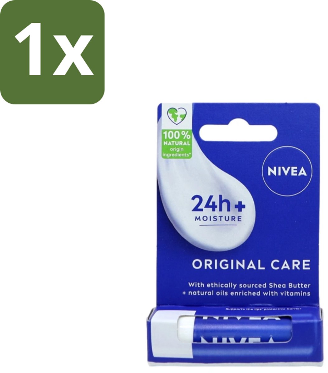 1 x Nivea – Lippenbalsem – Original - Lippenbalsem - Lippenverzorging - Uitdroging - Hydrieren - Droge Lippen