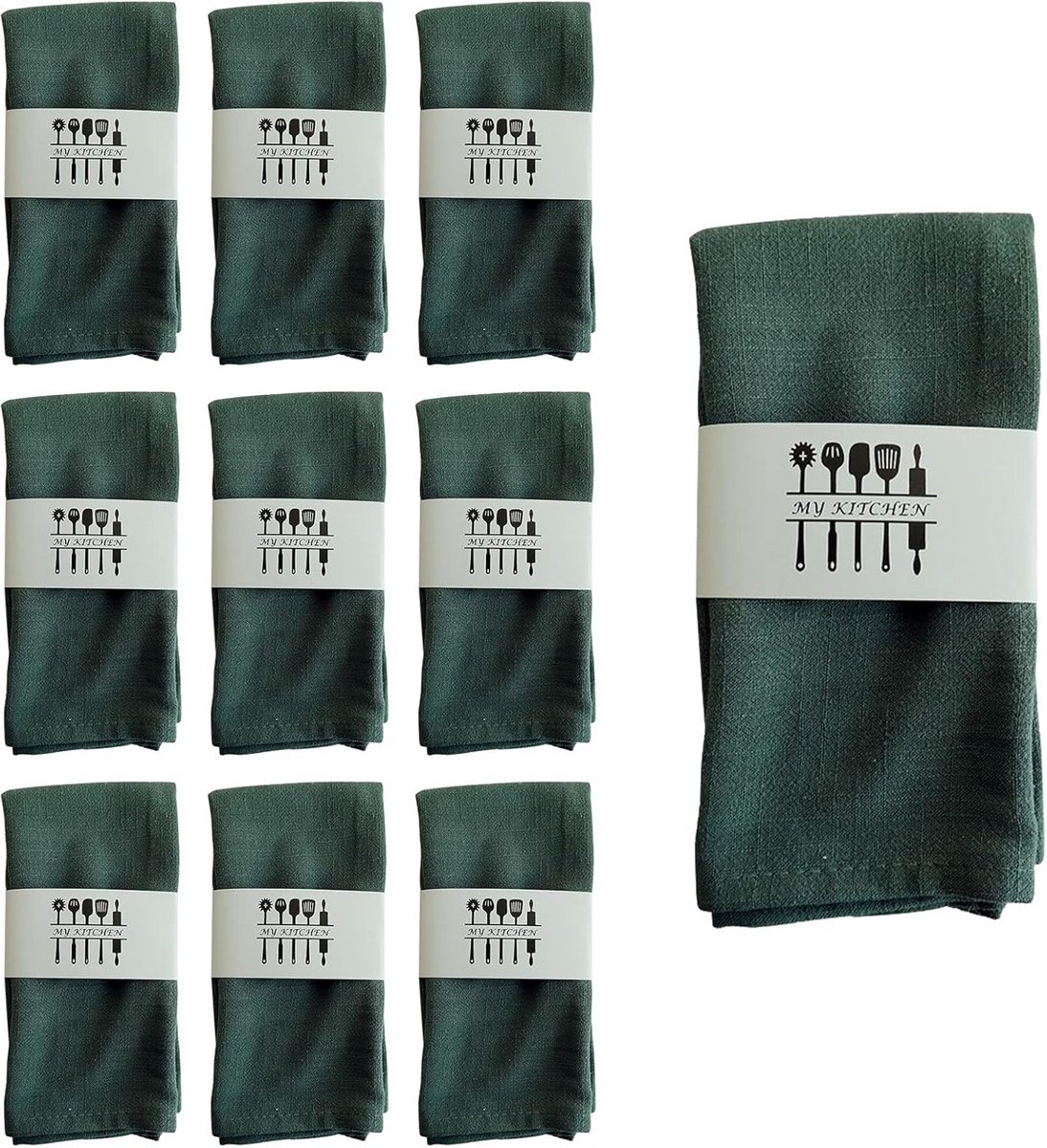 10x Linnen Stoffen Servetten 40x40 cm Herbruikbaar voor Diner en Feest