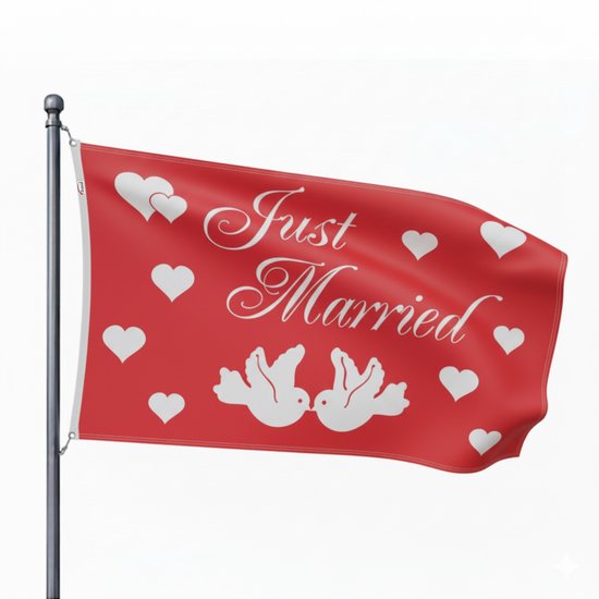 Trasal - drapeau Just Married - 150x90cm