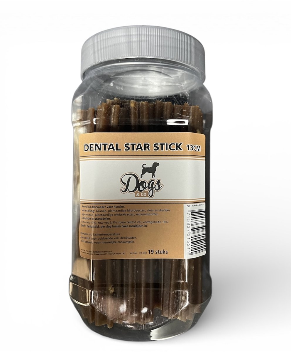Dental Stick Hond 13 cm – 19 Stuks in Pot | Gebitsverzorging