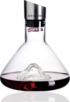 Mémoire® Montagne Decanteer Karaf – Luxe Wijn Karaf – 1.6L Decanteer Karaf Handgeblazen Loodvrij Glas – Wijn Karaf met RVS Schenkdop, Filter & 12-Stralen Beluchter – Wijn Decanter – Perfect Cadeau voor Wijnliefhebber – Luxe Wijn Geschenk