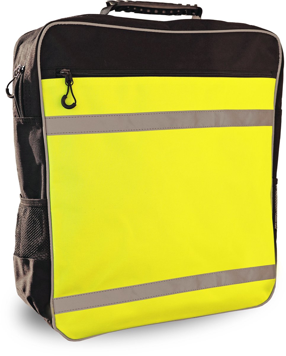 Luxe scootmobieltas - Rolstoeltas - Tas voor rugleuning scootmobiel - Fel geel - Met reflectie