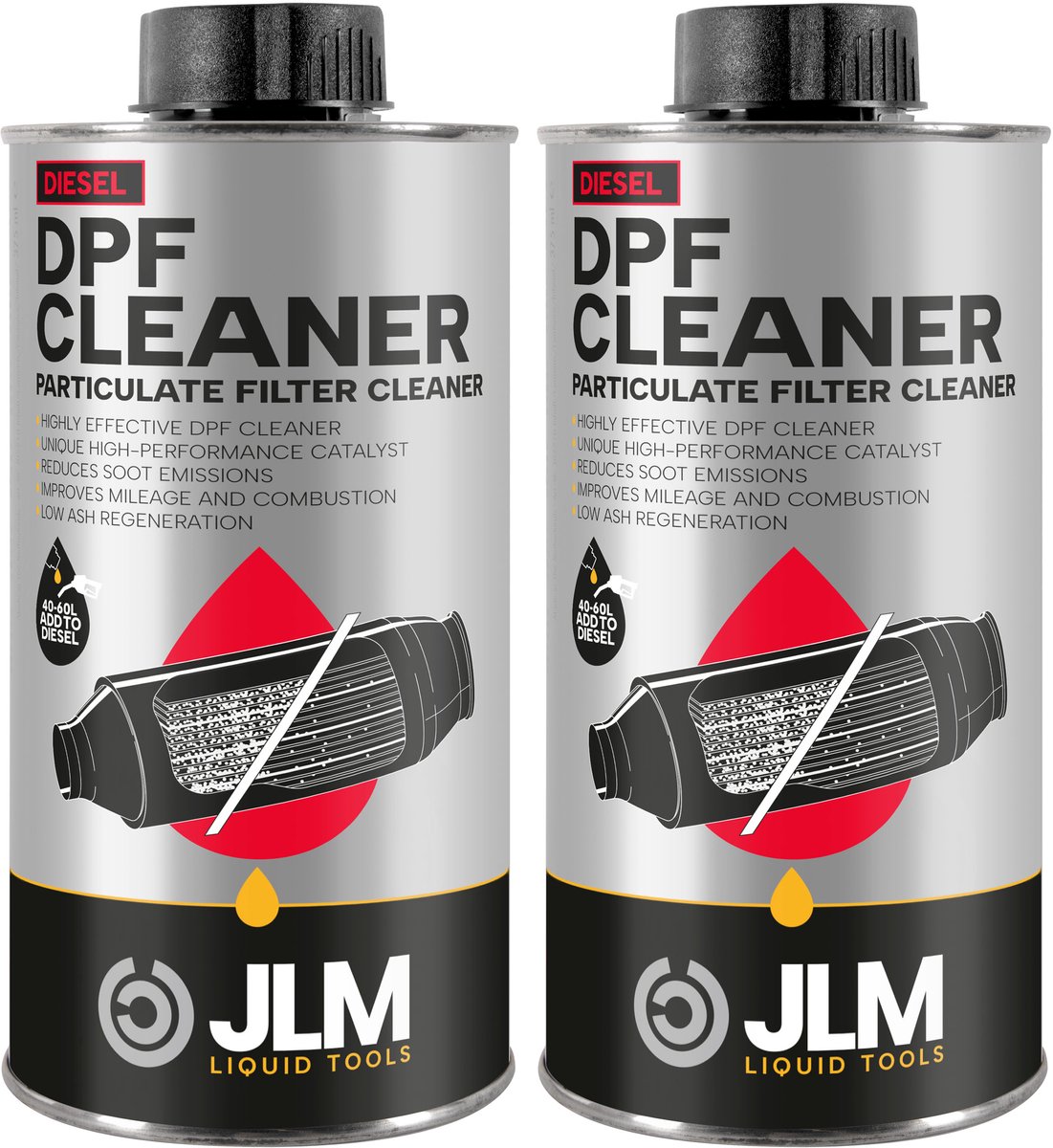 JLM Diesel DPF Cleaner - Roetfilter Reiniger - Diesel Additief - Makkelijk in gebruik - Voorkomt hoge kosten - 375ml - 2 Pack