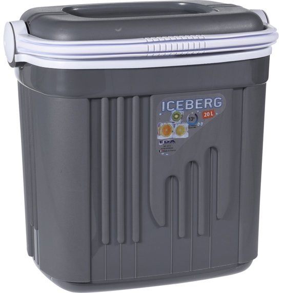 Koelbox kunststof - grijs - 20 liter - 39 x 28 x 38 cm - Inclusief 2x koelelementen van Koelbox. — afbeelding 3