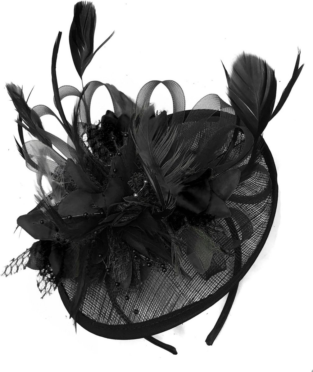 Zwarte Fascinator Hoed met Veil voor Dames Bruiloft Hoofddeksel