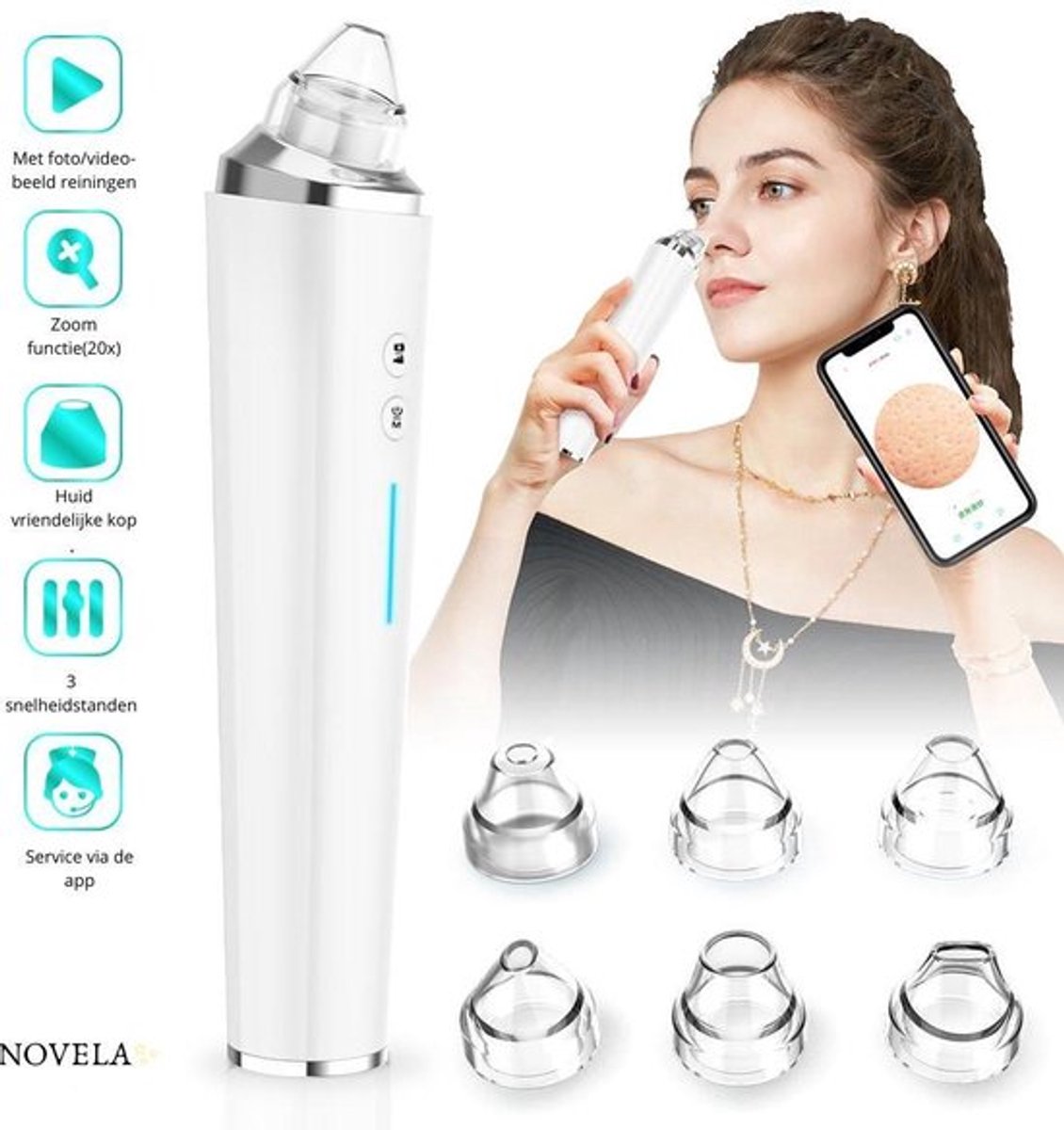 Rision™ Blackhead Remover - Mee Eters Verwijderen - Blackhead Remover Vacuum - Mee Eter verwijderaar - Set - Pore Cleaner - Poriën Reiniger Vacuum – Jonge en Schone Huid - Geschenk