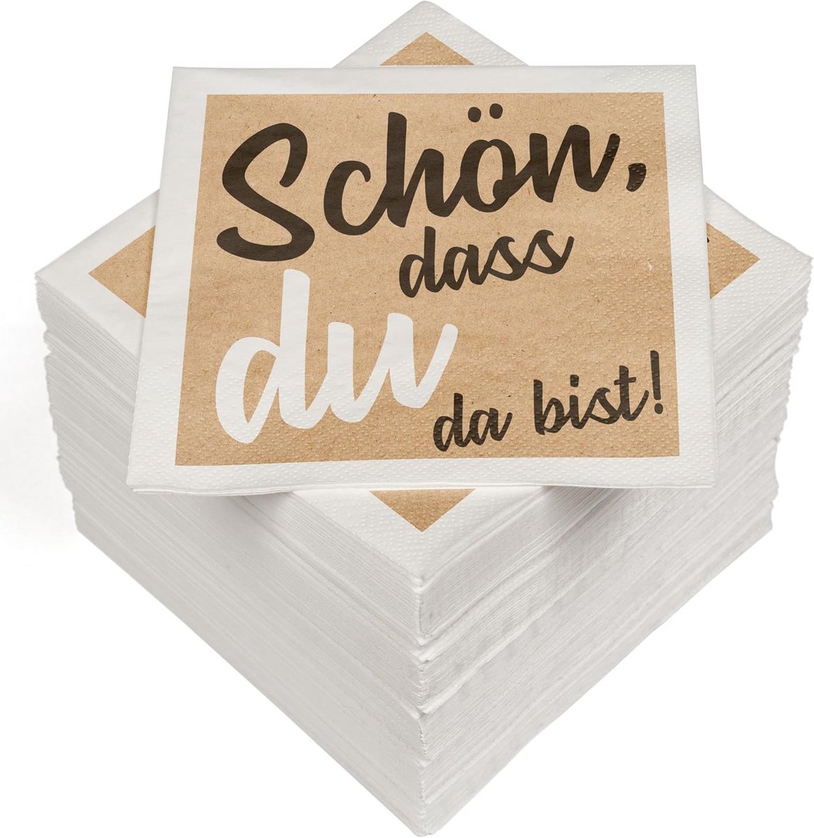 100 Luxe 3-Laags Papieren Servetten 33x33 cm Absorberend Natuur Thema