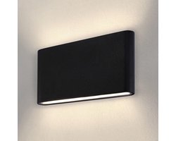 Merkloos 12W Zwarte LED Wandlamp 3000K IP54 - Buiten- en Binnenverlichting