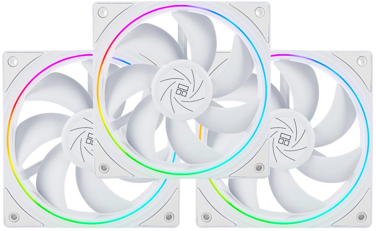 Set van 3 Stille 120mm PC Ventilators met ARGB Verlichting en PWM Controle