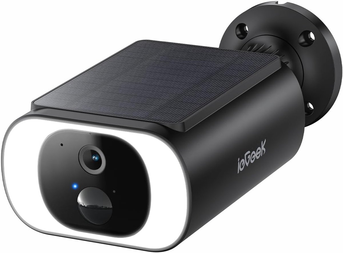 ieGeek Draadloze Beveiligingscamera met Zonnepaneel - 2K HD Buiten Surveillance Camera - Solar Powered - PIR Bewegingsdetectie - WIFI Smart App - Buiten Camera Waterdicht