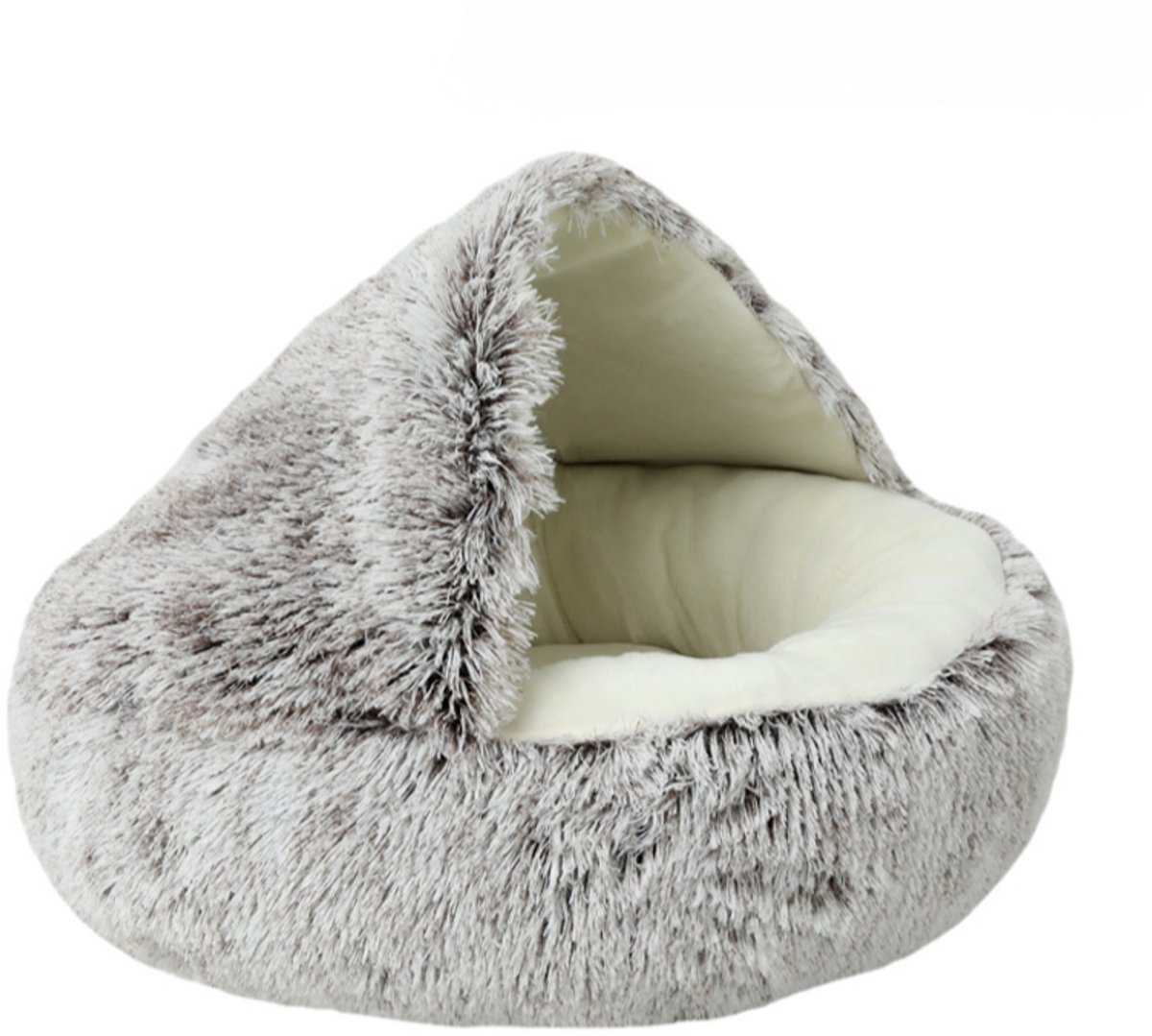 Cave hondenmand 50cm - kalmerend en angstverlichtend - voor kleine honden/katten - donut - bruin – foto 2