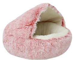 Cave hondenmand 50cm - kalmerend en angstverlichtend - voor kleine honden/katten - donut - Roze