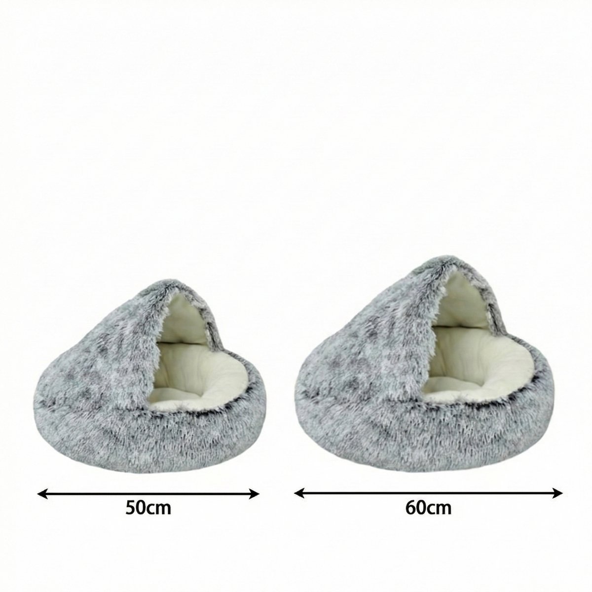 Cave hondenmand 50cm - kalmerend en angstverlichtend - voor kleine honden/katten - donut - bruin – foto 3