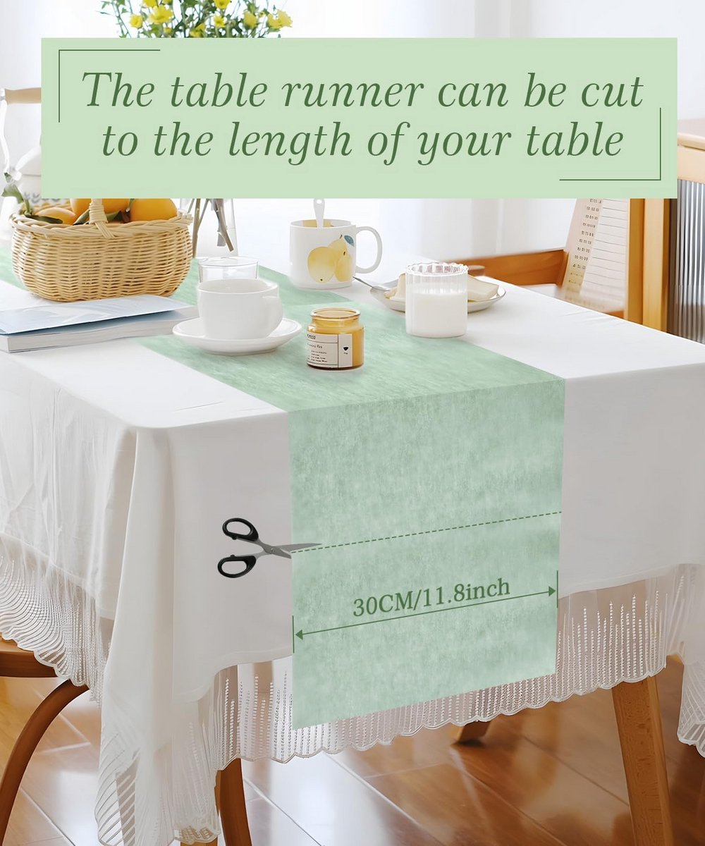Lange Groene Tafel loper 30 Meter Voor Feest of Decoratie