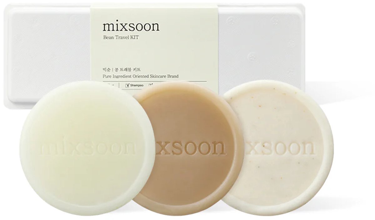Mixsoon - Bean Travel Kit - Shampoo - Conditioner - Body bar - 3 x 25