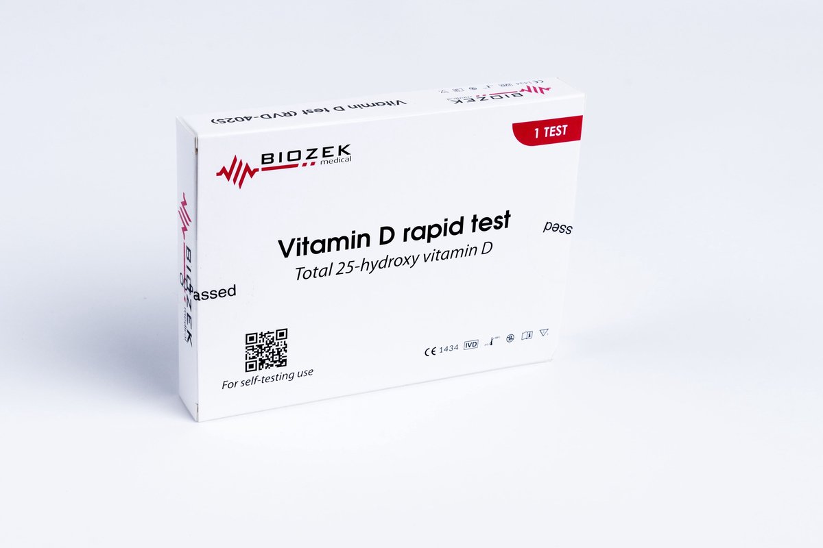 Vitamine D Sneltest – Zelftest voor Vitamine D-tekort – Binnen 10 minuten resultaat – Eenvoudig thuis uit te voeren – 1 stuk