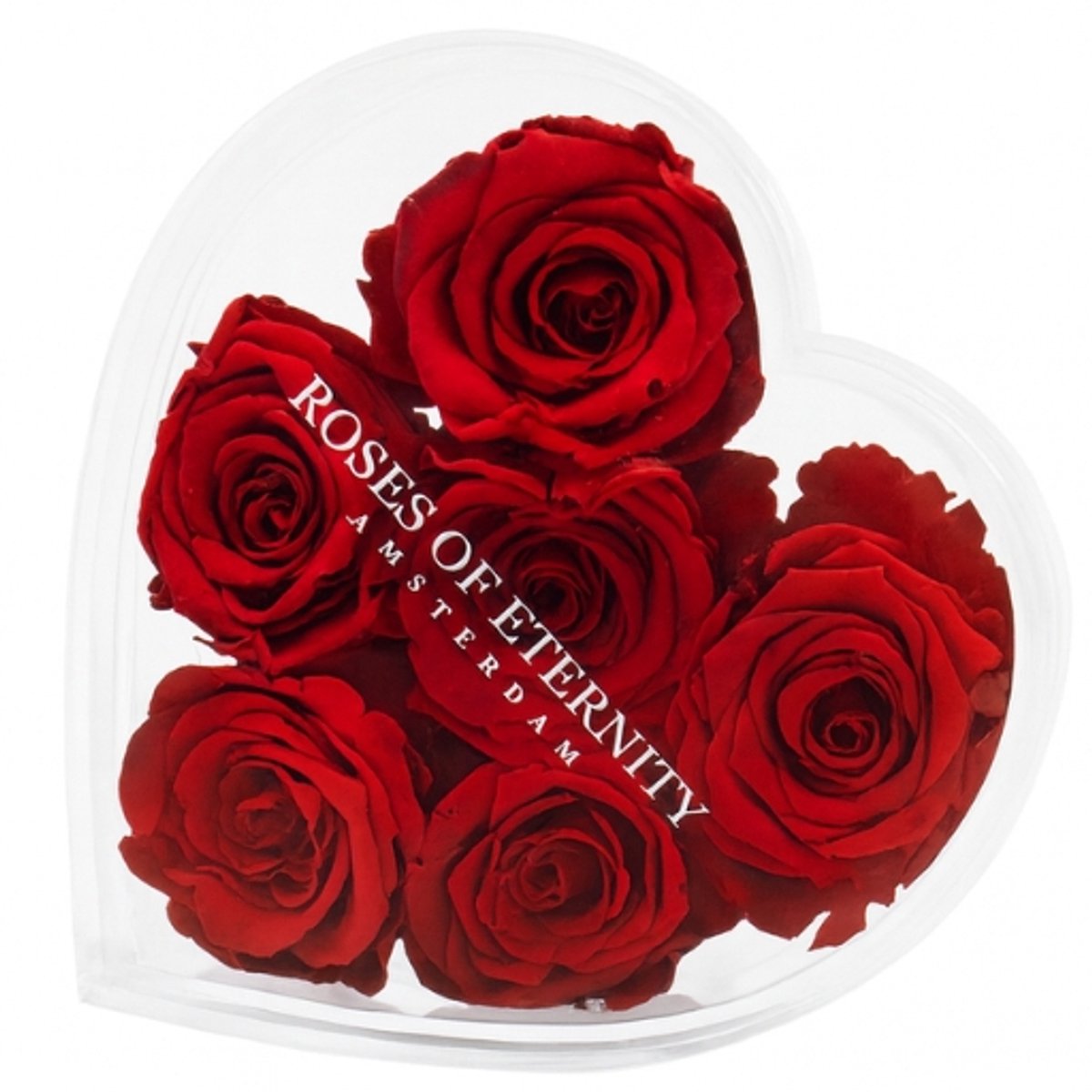 Roses of Eternity - 3 Jaar houdbare rode rozen - Hart van acryl - Valentijn - Valentijnsdag - Cadeau voor vrouw, vriendin, haar - Romantisch Liefdes Moederdag cadeautje - rood