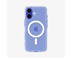 Spigen Ultra Hybrid T MagFit Hoesje Geschikt voor Apple iPhone 16 - Back Cover Compatibel met MagSafe / Qi2 - Wit