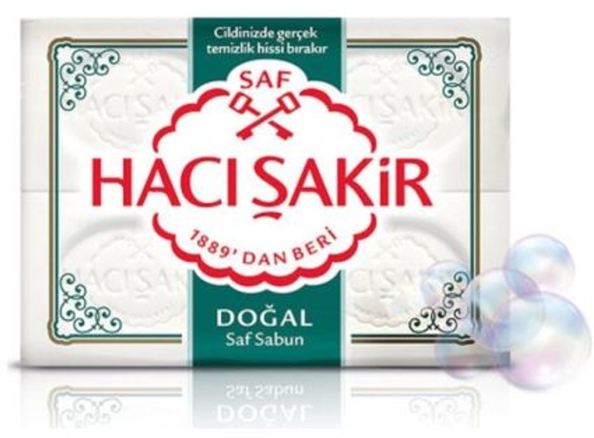 Haci Sakir Natuurlijke Pure Zeep 4x200 g – Authentieke Turkse Zeep voor Zachte & Gezonde Huidverzorging - Dogal Saf Sabun - Natural Pure Soap – Traditional Cleansing, Gentle & Healthy Skin Care