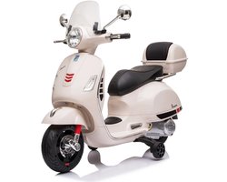 Vespa GT Elektrische Scooter 7.2V - 3 tot 6 jaar - Kindermotor met Koffer - Werkende lichten - Wit