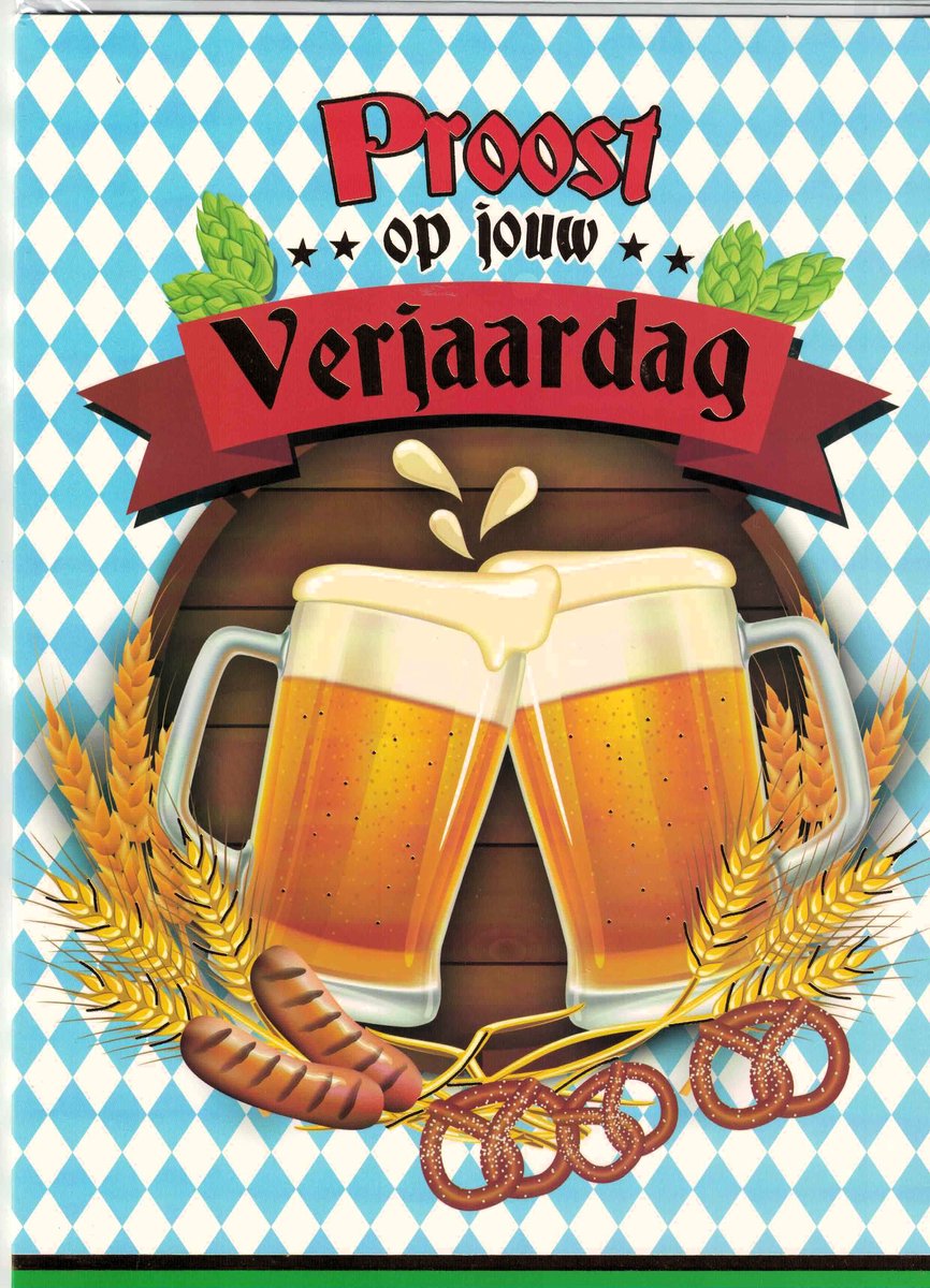 Wenskaart A4 - wenskaart XL - wenskaart - Verjaardag - gefeliciteerd - proost - bierfeest - hartelijk gefeliciteerd