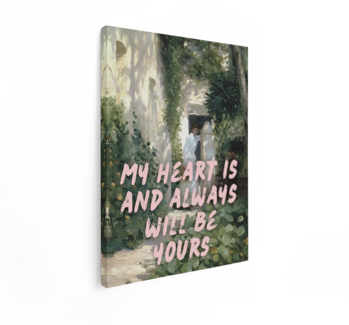 Artaza Canvas Schilderij Vrouw In Tuin - 30x40 cm - Wanddecoratie Romantisch - Muurdecorat