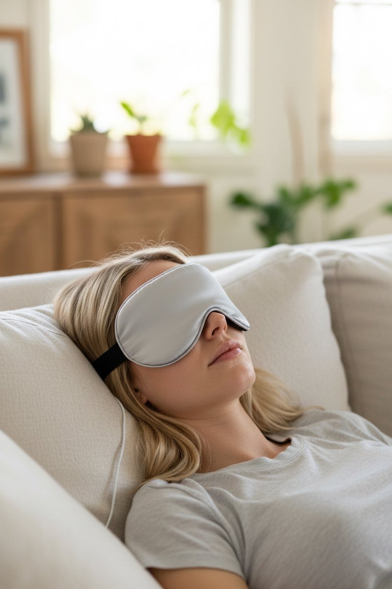 Echte Zijde Verwarmd Oogmasker - 4 Standen - Grijs - Elektrisch Slaapmasker - Droge Ogen - Verlicht Vermoeidheid — afbeelding 4