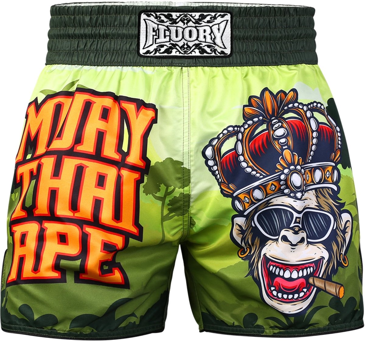 Fluory Monkey Muay Thai Kickboks Short Groen - M