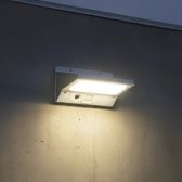 Solar wandlamp buiten 'Stuttgart' - RVS - Met bewegingsmelder - Tuinverlichting op zonne-energie - 3 verschillende lichtstanden