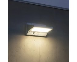 RexTech Solar wandlamp buiten 'Stuttgart' - RVS - Met bewegingsmelder - Tuinverlichting op zonne-energie - 3 verschillende lichtstanden