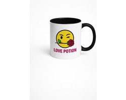 Love Potion Mok | Winks Emoji met Roos | Uniek Design Keramische Koffiekop