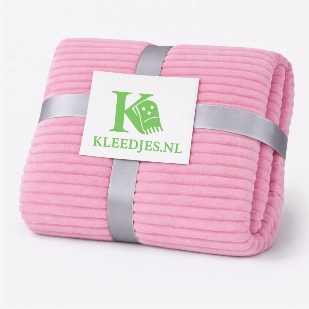 Strepen fleece deken 150x200 cm – Comfortabel & zacht – Voor bank en bed – Roze
