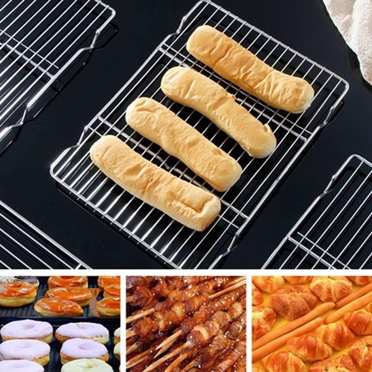 Koeling Rack voor Bakken - RVS Bakrek voor Roosteren en Drogen (2 Pack)