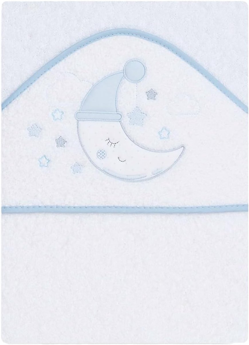 Zachte Babybadhanddoek met Capuchon - 100x100 cm - Absorberend en Met Maandesign - Perfect voor Peutertjes