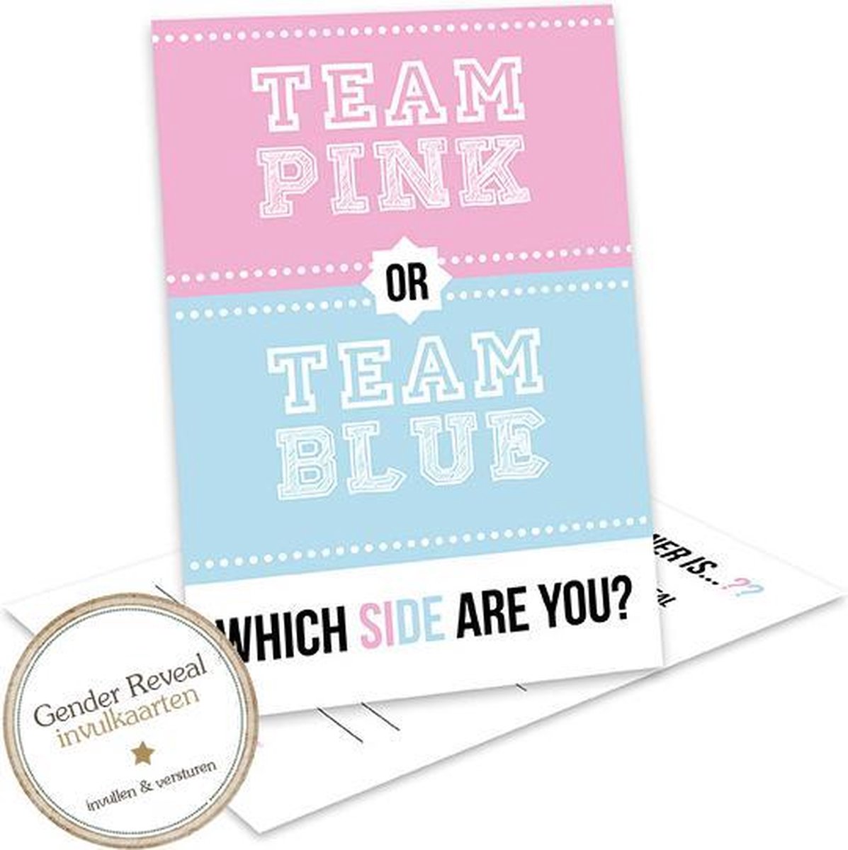 Goedkoopste GR508 ( 8 stuks) - Baby Gender Reveal uitnodiging - Uitnodiging - Invulkaarten - Babyshower - Gender reveal party - invulkaarten - Team Pink or Team Blue - Kaarten met enveloppen - gender reveal uitnodigingen - kaart met envelop GR508 (8 stuks
