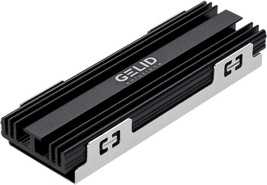 Gelid Solutions Glint-ARGB M.2 SSD Cooler-Module ARGB intégré - Dissipateur thermique en aluminium - Compatible M.2 - 73 x 24 x 15 mm - Noir