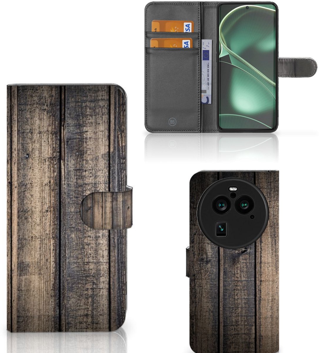 OPPO Find X6 Pro Book Style Case Steigerhout