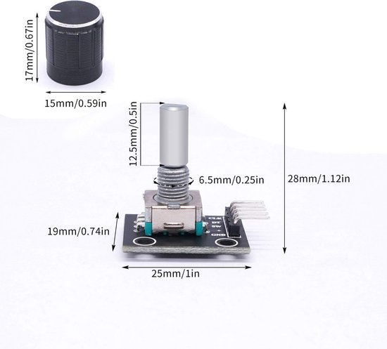 3 Stuks KY-040 360° Roterende Encodermodule Met Drukknop – Voor Motorsturing, Potentiometers En Elektronica-projecten