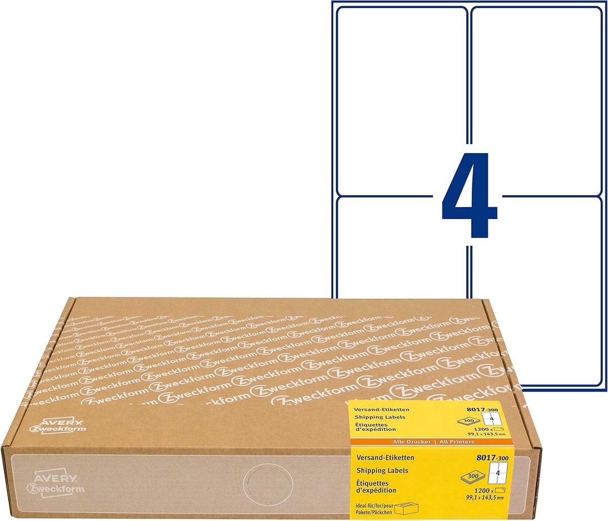 Vershoudlabels voor verzending - 1200 zelfklevende etiketten, A6 formaat