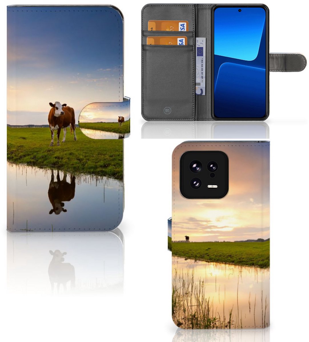 Xiaomi 13 Telefoonhoesje met Pasjes Koe