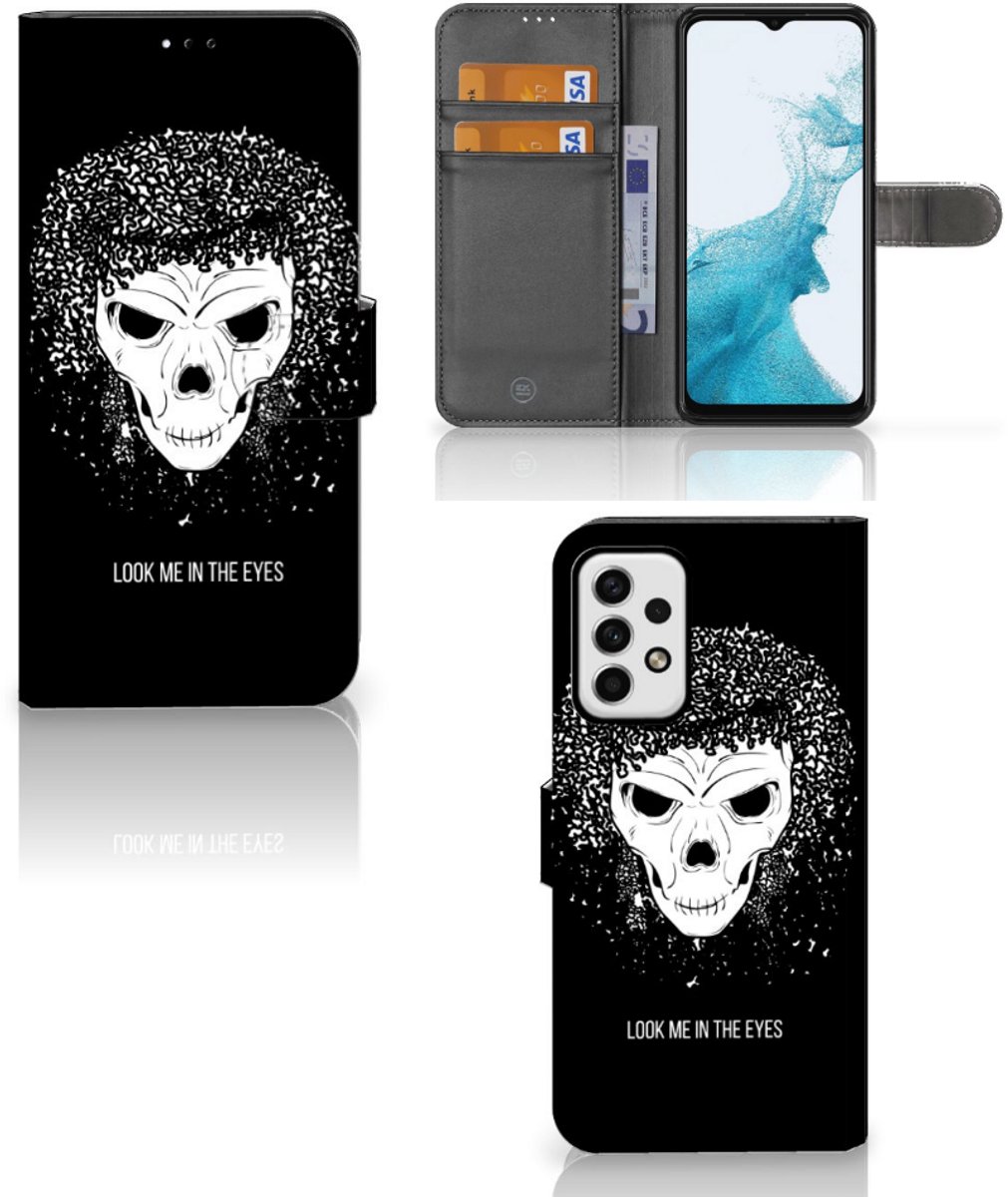 Telefoonhoesje met Naam Samsung Galaxy A23 Skull Hair