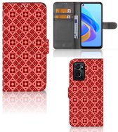 Coque Smartphone OPPO A76 | A96 Wallet Book Case Batik Rouge