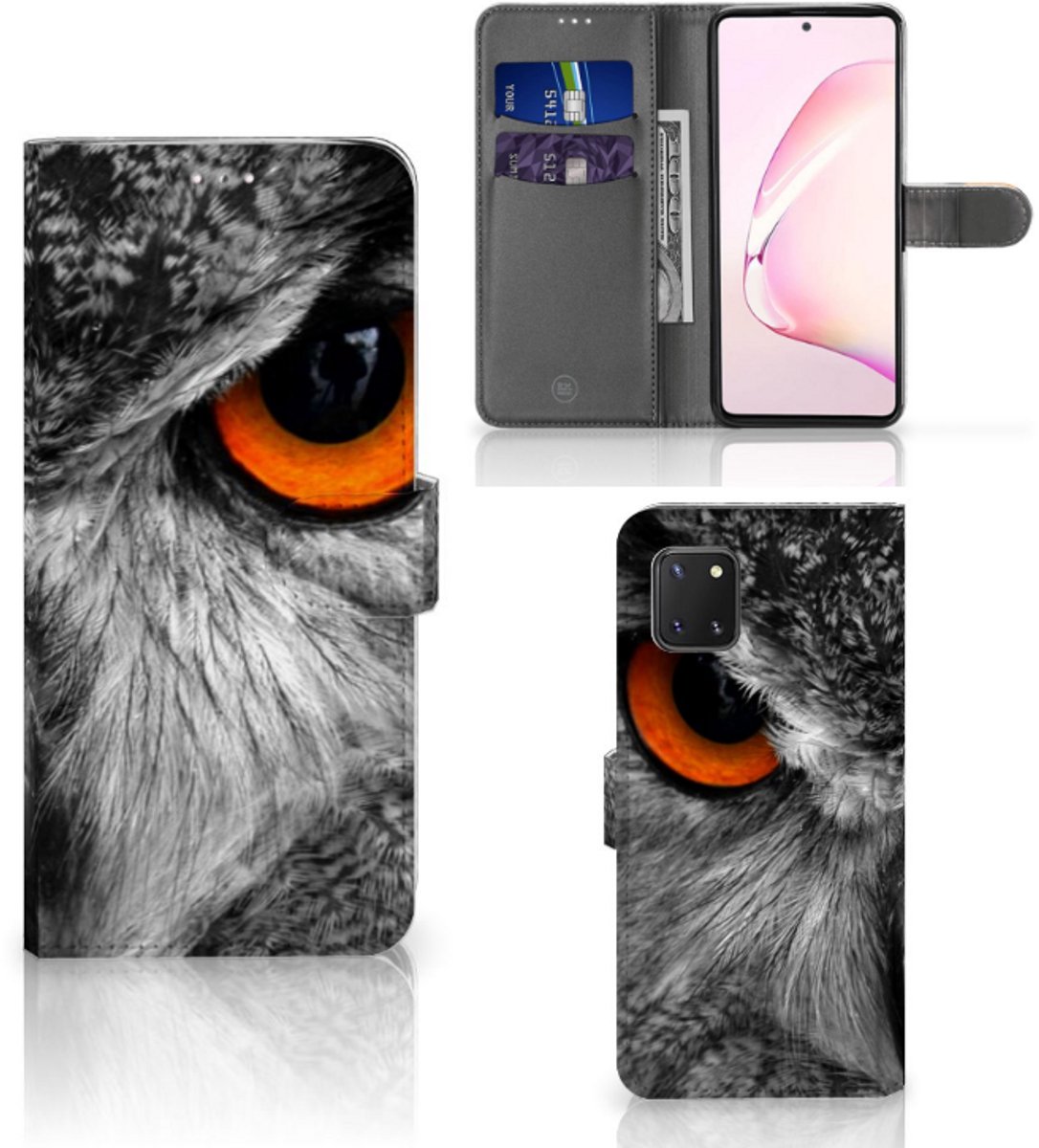 Samsung Note 10 Lite Telefoonhoesje met Pasjes Uil