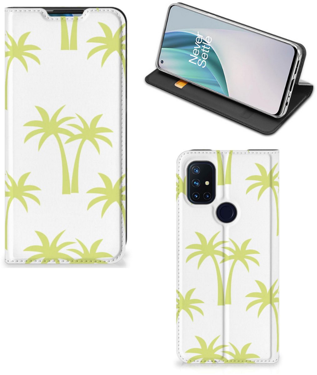 Book Case voor OnePlus Nord N10 5G Smart Cover Palmtrees