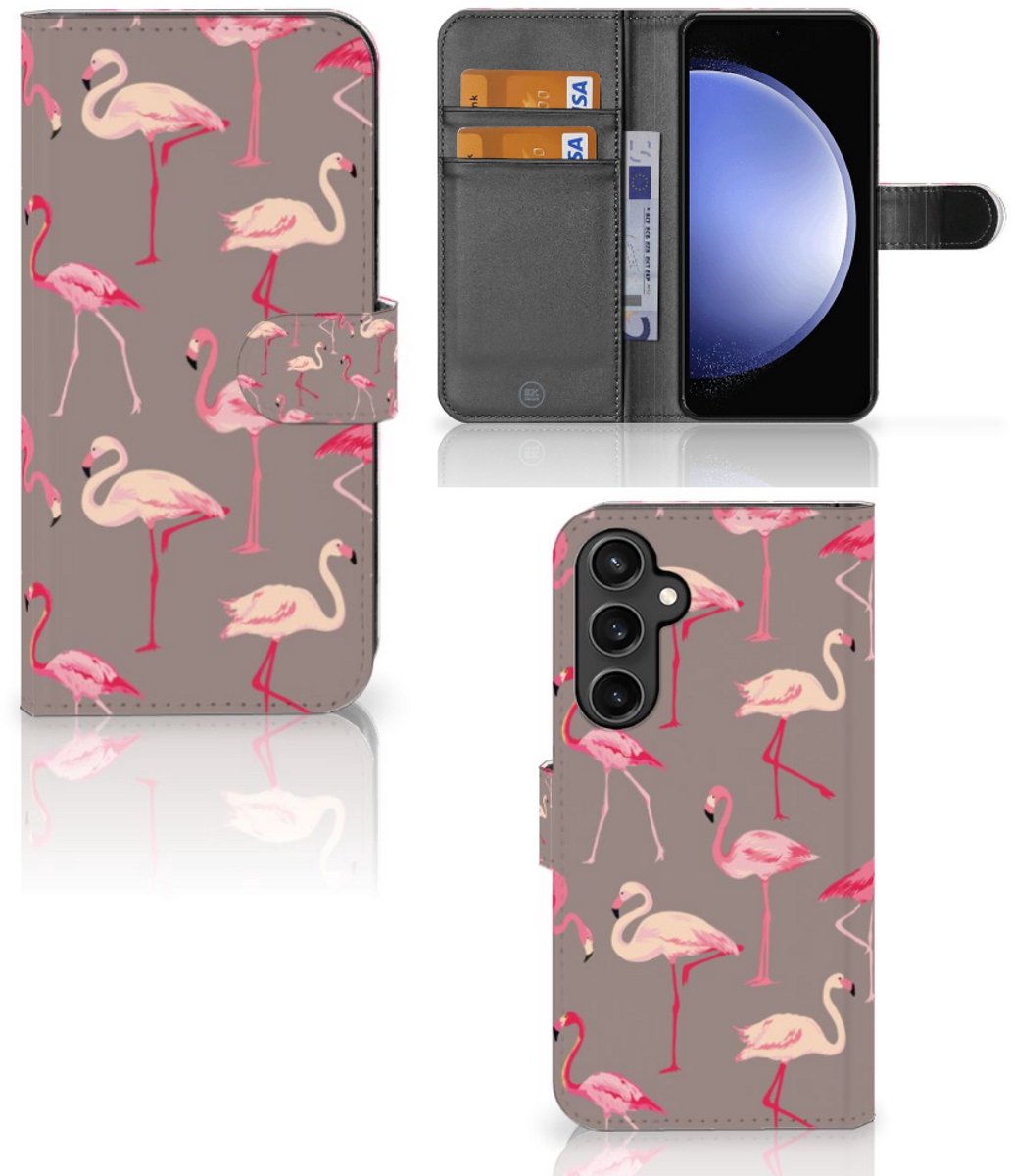 Samsung Galaxy S23 FE Telefoonhoesje met Pasjes Flamingo