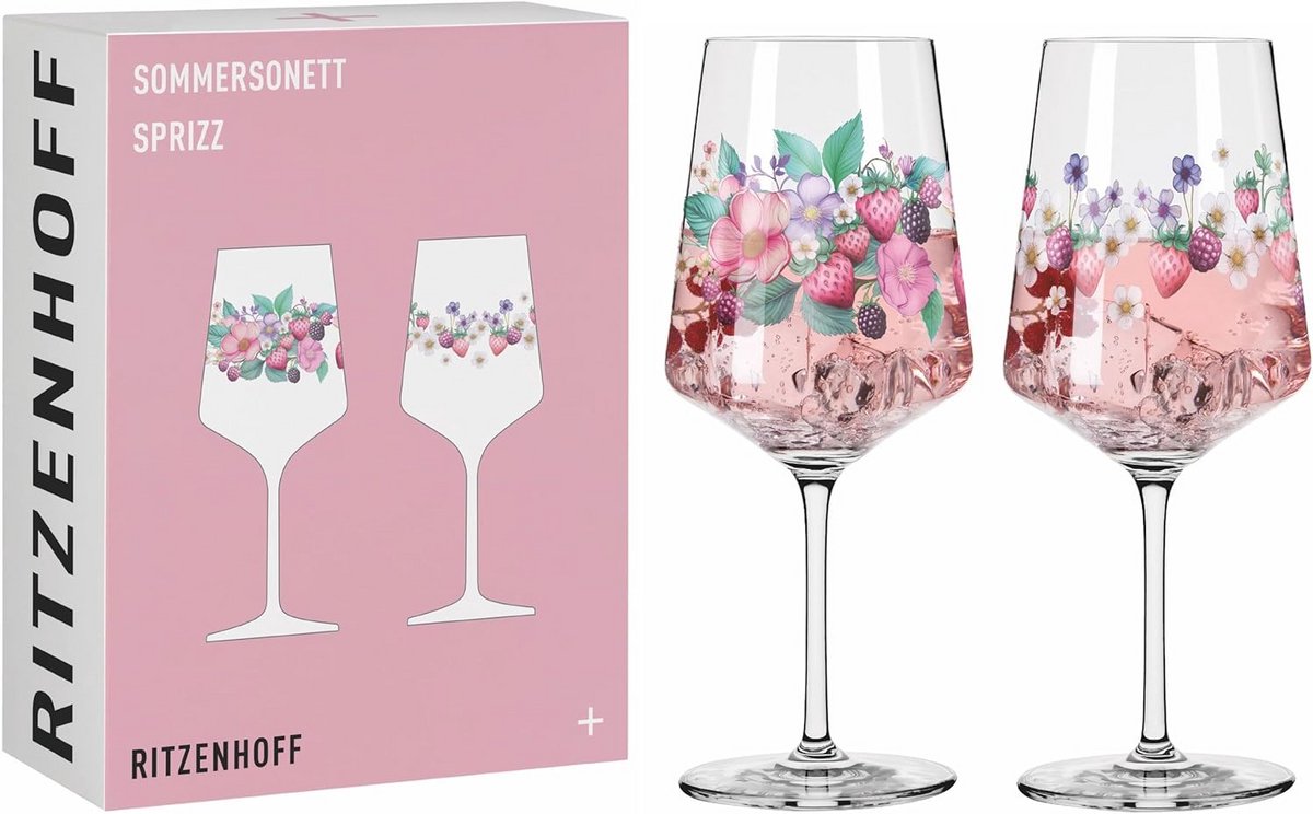 Set van 2 Aperitiefglazen 500 ml met Bessenmotief - Made in Germany